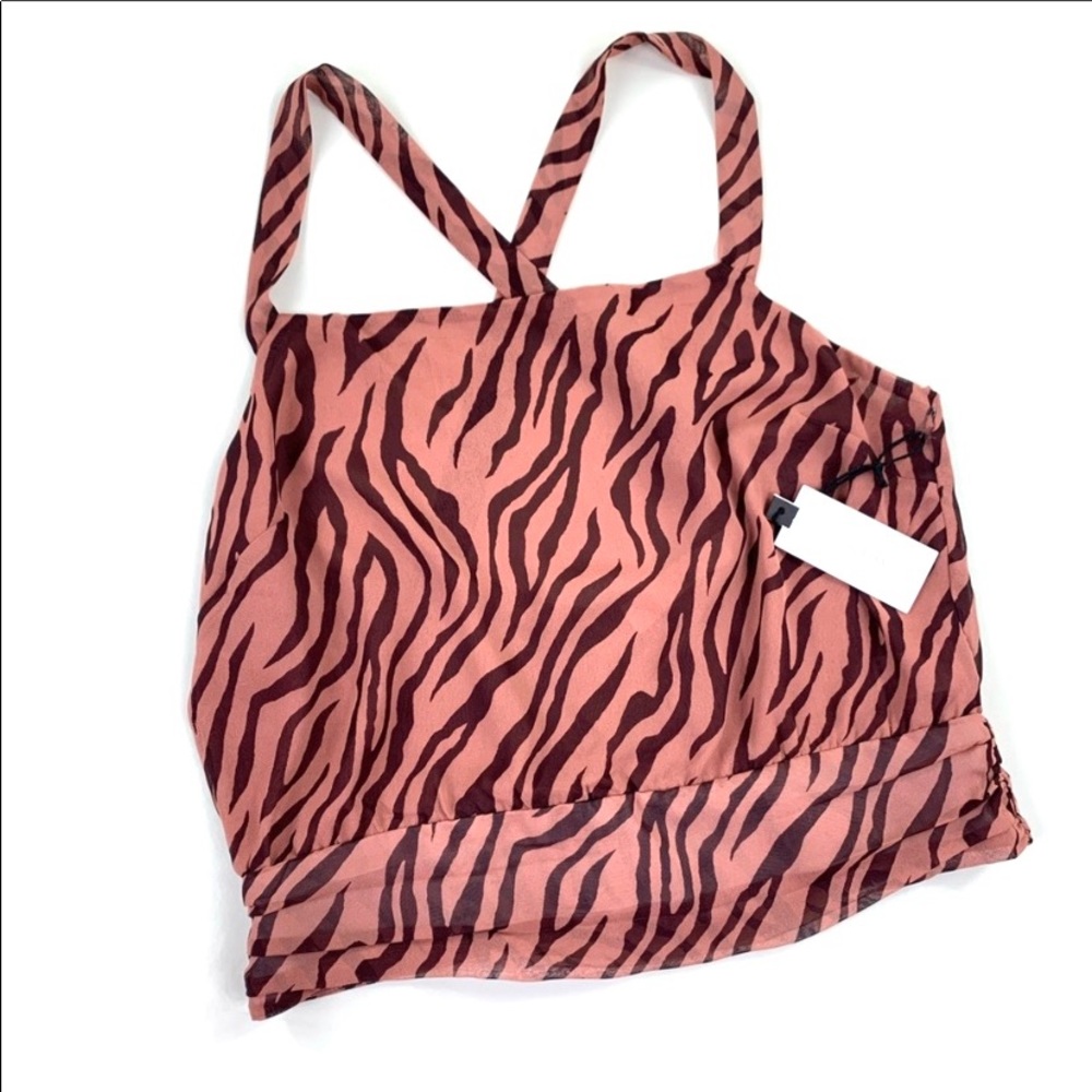 🌺 3/$20 ASTR Crossback Tank Top in Zebra Print